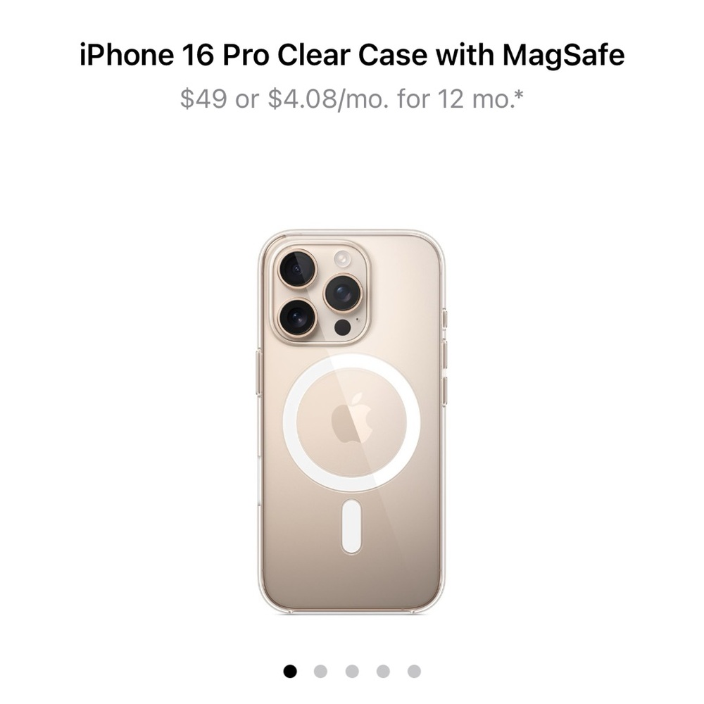 Like-New Apple Brand iPhone 16 Pro clear MagSafe case
